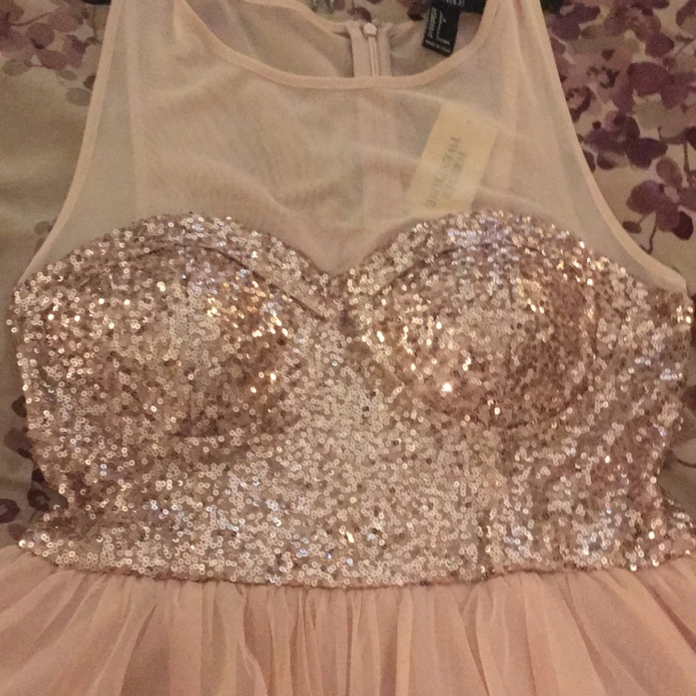 Ballerina tulle and sequin rose gold party dress